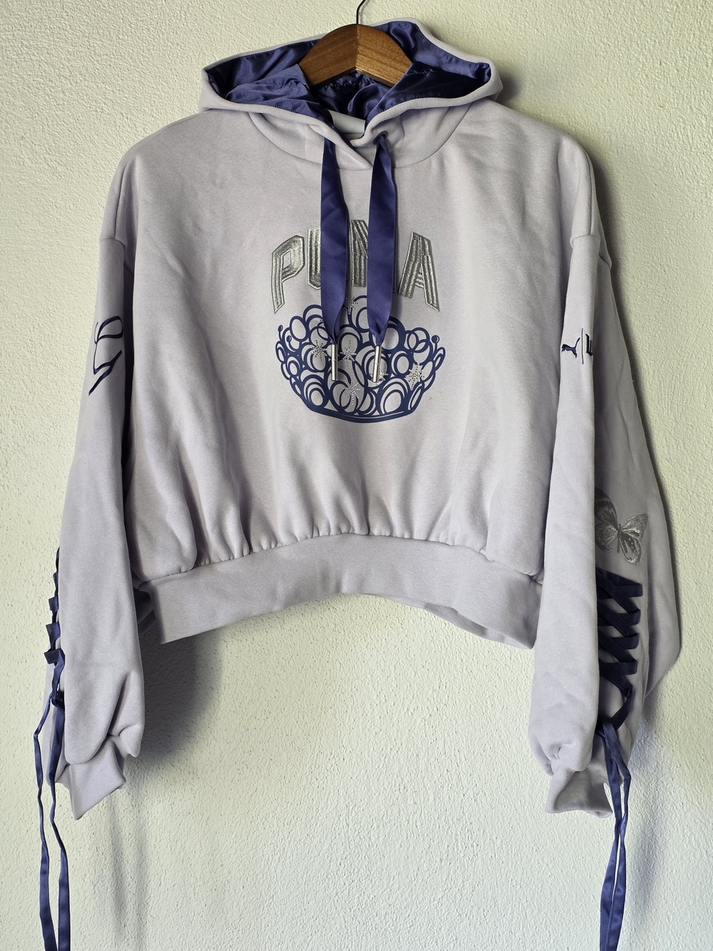 NWT PUMA x WICKED Glinda Goodness Lilac Cropped Hoodie Size M